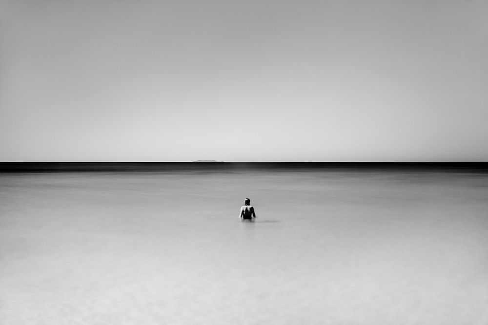 A simple subject in black and white - Lone Man No 35c, Guanaja Honduras