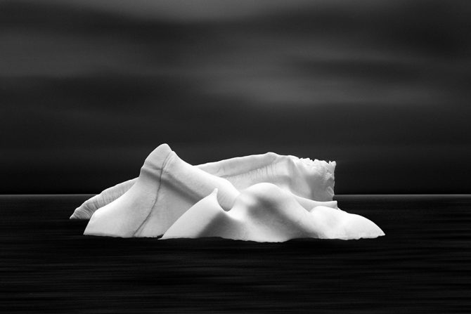 The focal point of this simple black and white images is Melting Giants No. 22